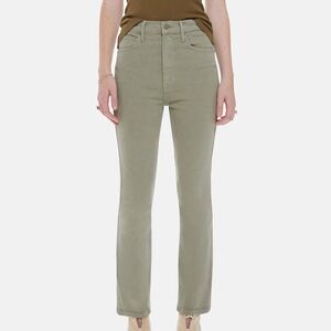 Mother Jeans Womens 26 Oil Green High Waisted Smokin Double Ankle Flare